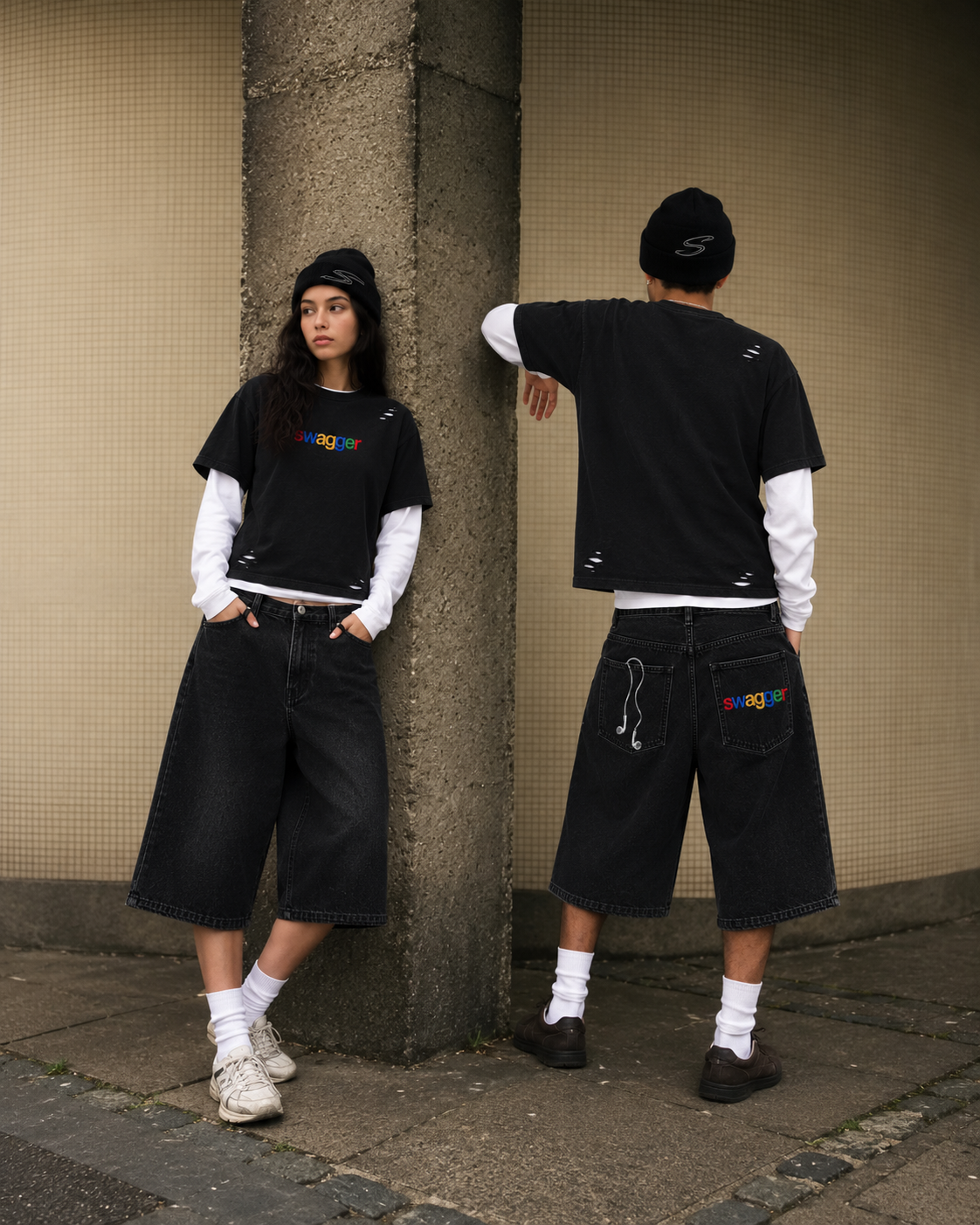 Distressed Layered Tee back